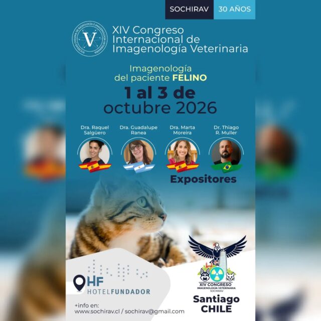 🚨 ¡Atención Comunidad SOCHIRAV! 🚨
¡¡¡La espera por fin terminó!!! 🔥 ¡LAS INSCRIPCIONES PARA NUESTRO XIV CONGRESO INTERNACIONAL YA ESTÁN ABIERTAS! 🎉
Prepara tu agenda porque del 1 al 3 de octubre de 2026 nos reuniremos en el Hotel Fundador en Santiago de Chile 🇨🇱 para un evento que estará completamente imperdible.
¡Y ojo, que esta versión viene con una tremenda novedad! 🤯 Además de las jornadas teóricas, contaremos con un tercer día (sábado 3 de octubre) enfocado 100% en el paso práctico. Podrás participar en talleres exclusivos junto a nuestros charlistas internacionales para bajar a la práctica todo lo discutido en las charlas. ¡La oportunidad perfecta para entrenar el ojo y perfeccionar tu técnica! 🔬🐾
¡No te quedes fuera de esta tremenda experiencia de aprendizaje, actualización y networking en nuestros 30 años! 🚀
🛑 Recuerda que los cupos para los talleres prácticos son súper limitados.
👇 ¡Haz clic en el link de nuestra bio y asegura tu entrada ahora mismo! 👇
#SOCHIRAV #CongresoVeterinario #ImagenologiaVeterinaria #MedicinaVeterinaria #SantiagoChile