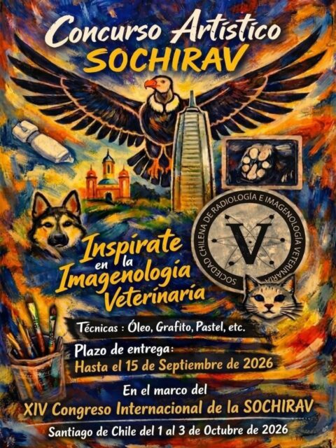 ✨ ¿Quién dijo que la ciencia y el arte no se mezclan? ✨
Si eres de los que ve arte en una estructura anatómica, en las líneas de una radiografía o en los matices de un ultrasonido, ¡este concurso es para ti! 🖼️🐕🐈
Lanzamos oficialmente el Concurso Artístico SOCHIRAV: "Inspirate en la Imagenología Veterinaria". Queremos que nuestra comunidad nos muestre su lado más creativo.
📌 ¿Cómo participar?
Técnicas: Óleo, grafito, pastel, etc.
Fecha límite: Hasta el 15 de septiembre de 2026.
El gran escenario: Las obras formarán parte del marco del XIV Congreso Internacional de la SOCHIRAV (del 1 al 3 de octubre de 2026 en Santiago).
No dejes pasar la oportunidad de mostrar tu talento ante colegas de todo el mundo. 🌍🎨