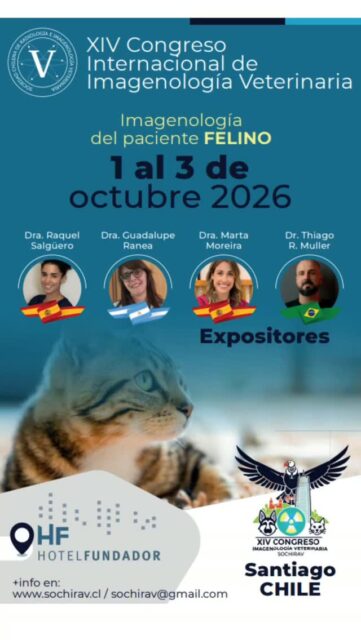 ​¡Guardemos la fecha! 🗓️

✨ La increíble @martamoreiraecografia nos deja este mensaje invitándonos a vivir una experiencia única este octubre.

​Si te apasiona la imagenología felina, este es el evento del año 🐱🔬. Vamos a tener un nivel técnico y práctico tremendo, con expositores internacionales de lujo y el mejor ambiente para reencontrarnos, aprender y conectar.

​¿Aceptas la invitación? 🙋‍♂️🙋‍♀️

​📌 XIV Congreso Internacional de Imagenología Veterinaria

🗓 1, 2 y 3 de Octubre 2026
🏢 Hotel Fundador, Santiago de Chile

​👉 Encuentra toda la información e inscríbete en el link de nuestra bio o escríbenos a sochirav@gmail.com.

 ¡Nos vemos en octubre!

#SOCHIRAV #ImagenologiaVeterinaria #MedicinaFelina #Gatos #CongresoVeterinario